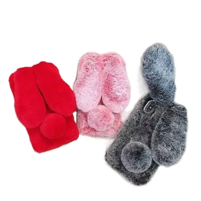 Popular Cute Cartoon Plush Rabbit Shaped Comfortable Touch Phone case Suitable for Samsung  for iphone