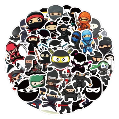 50pcs/bag New Design Anime Ninja Removable Waterproof Vinyl Stickers