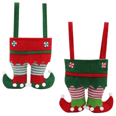 Hot-selling Christmas Ornaments Decoration Gift Bag Elf Pattern Xmas Decor Props Gift Candy Cover