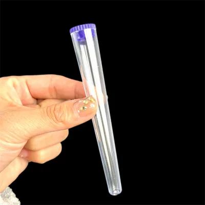 Plastic Container Child Resistant Smell Proof Plastic Tube Transparent Plastic Pre Cones Rolled Tube  with Cone Snap Top