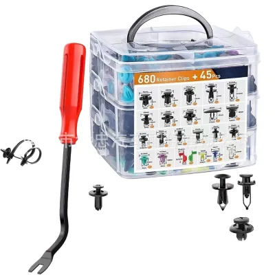 Hot-Selling 725pcs Three-Tier Boxed Car Clips Set 680pcs Electrical Equipment