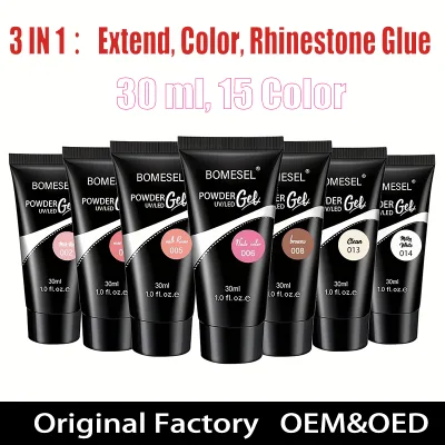 Wholesale Large Volume 30ml Poly Gel Set 15 Shades Nude Natural UV LED Waterproof Quick Builder Gel Nail Salon Manicure Supplies