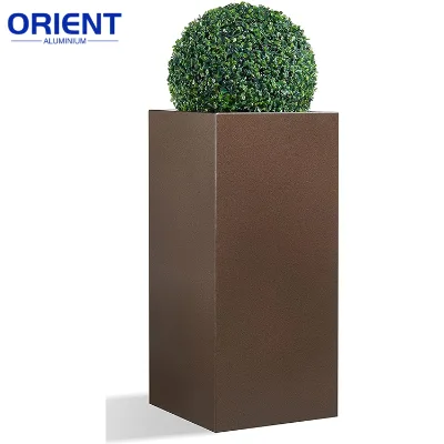 Large Long Trough Rectangular Aluminum Flower Pot Outdoor Durable Powder Coated Minimalist Design