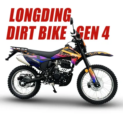 New Longding Off-Road Gen4 >250cc Oil Cooled Dirt Bike Five-speed International Shift Multi-plate Oil-bath Clutch 80km/h 290mm