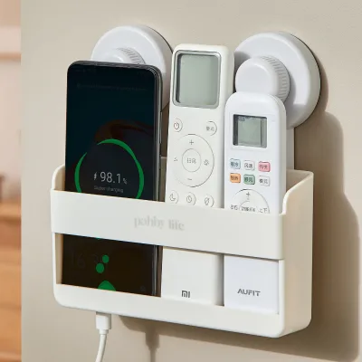 Remote Control Box Non-slip Holder Strong Load Bearing Data Cable Receiving Hole Phone Stand Storage Box for Row Remote Control