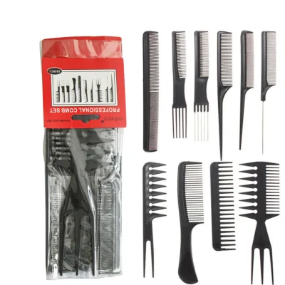 10pcs Comb Set Custom logo Hair Stylists Professional Styling Comb Set Variety Pack Hair Styling Comb Hair Cutting Comb Salon