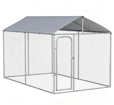 Large Dog Cage Heavy-duty Metal Breathable Collapsible Dog Cage with Waterproof Cover