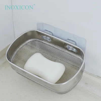 304 Stainless Steel Detachable Rectangular Colander 18.7*11.5cm 14 Mesh Dishwasher Safe Food Grade Sink Caddy Soap Strainer