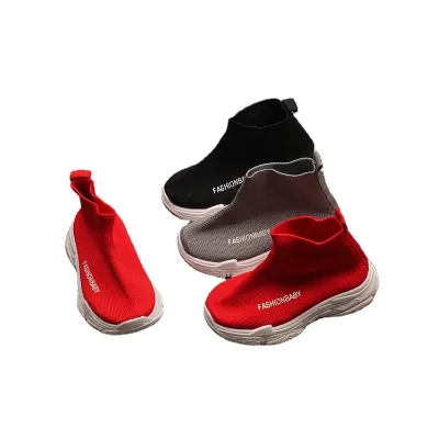 Autumn New Korean Unisex Fly Woven Breathable Mesh Sneaker Students' Running Shoes for Boys and Girls