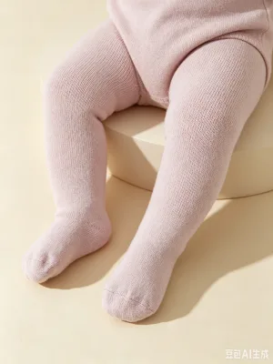 3 Pcs As One Set Multi Solid Color Plain Baby Tights Full Foot Design Elastic Waist Stretch Pantyhose for Toddler Girls
