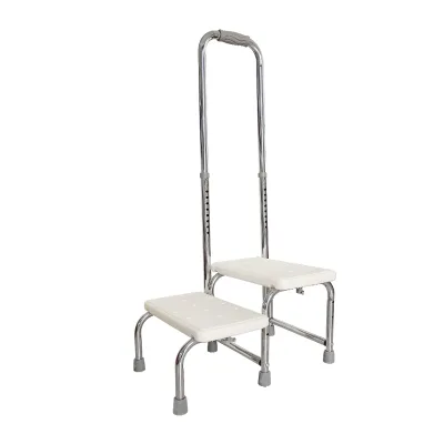 Lightweight Portable Bath Non-Slip Foot Steel Safety Feet Shower Step Stools with Handrail