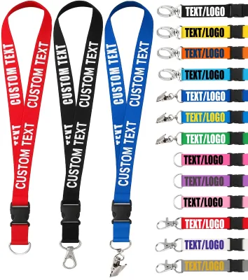 Retractable Polyester Badge Holder Lanyard Custom Logo Printing Eco-Friendly Key Ring ClipSafety Office Conference Trade Show