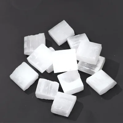 Bulk Wholesale Natural Crystal Block Healing Stone Rough 3cm Selenite Plate Block for Sale