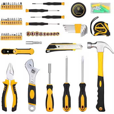 198 Piece Home Repair Tool Kit, Wrench Plastic Toolbox Craftsman Hardware Tools Set