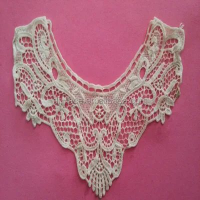 Water Soluble Cotton Polyester Chemical Neck Design Lace