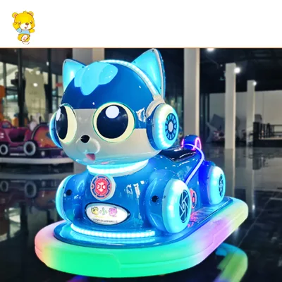 HAOJILE Kids Bumper Cars Dodgem Car Coin Operated Fiberglass Plastic Shopping Mall Indoor Outdoor Ride Driving Two Seats