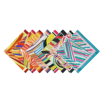 Wholesale Custom Low MOQ Multi Color Assorted Lightweight Chiffon Square Bandana Scarf Casual Hair Band Scarf Factory