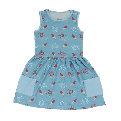 Custom Girl Dresses Bamboo Ribbed Children's Dress Clothing for Girls Kids Sleeveless Dress for Children Girl Children's