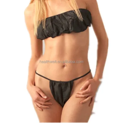 Disposable Strapless Bra Underwear for Beauty Salon, SPA, Spray Tanning