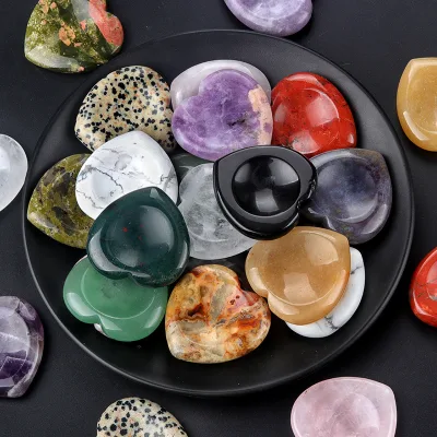2026 Agate Crystal Semi-Precious Gemstone for Healing Forgettable Stone Thumb Stone Worry Stone Heart-shaped
