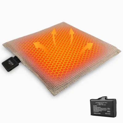 Electric Heated Cushion Carbon Nano Heating 45x45cm 3-Level Temperature Control Portable Square Woven Surface for Office Home