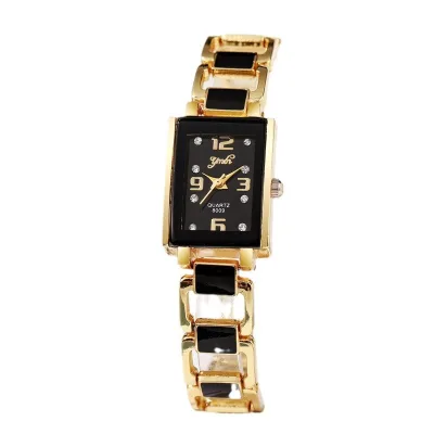 Popular Southeast Asian Market Women Wrist Watch Custom Supported Elegant Square Shape Quartz Movement Gold Bracelet Watch