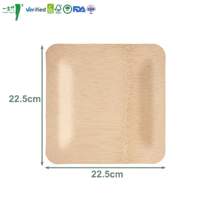 Fast Delivery Natural Compostable Square Bamboo Disposable Plates for Party Wholesale