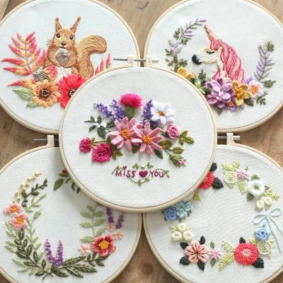 2023 DIY Stamped Embroidery Starter Kit Classic Cross Stitch Kit With Flower for Women Handmade As Creative Gift