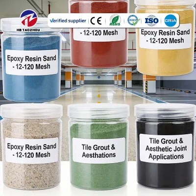 Eco Friendly Colored Epoxy Sand (7-120 Mesh), Slip- & Wear-Resistant, in Various Colors for Floor Joints & Pavement Decoration.