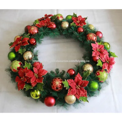 45inch decoration wreaths with plastic christmas ball
