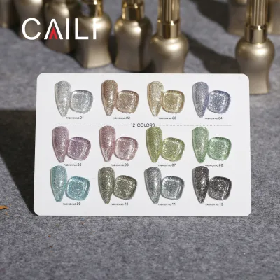 12 Color Laser Glitter Gel Star Shiny Colorful Reflective Effect DIY Nail Polish UV Gel Gel Varnish