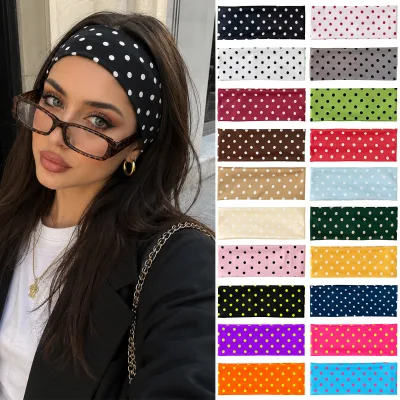 CLARMER Hot Sale Fashion Leopard Print Polka Dot Pattern Elastic Hair Bands Simple Fitness Running Sports Headbands for Women