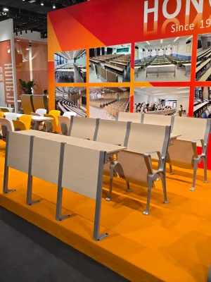 University College Lecture Theatre Desks and Chairs Fixed Wooden Comfortable School Furniture Set