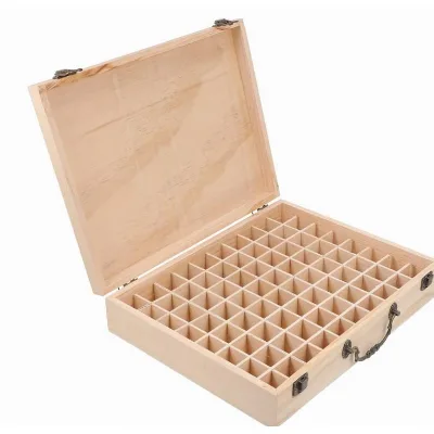 Essential Oil Bottle Wooden Box Packaging Storage Case Pine Wood Essential Oils Organizer Holder Wooden Essential Oil Box