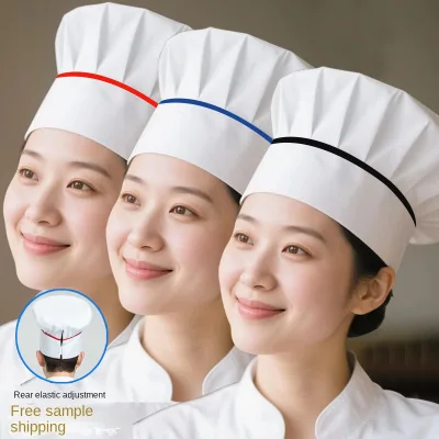 Chefs Hat Professional Catering Kitchen Oil-Smoke-Resistant Restaurants Hotels Cafeterias White Mushroom-Style Cloth Cap