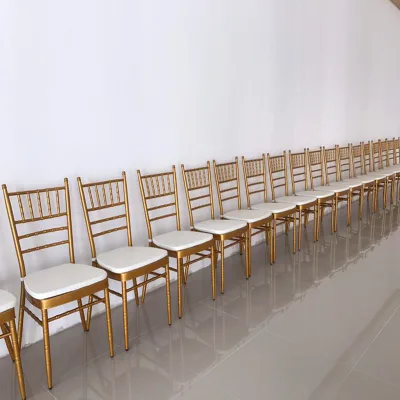 Wedding Different Color Iron Aluminum Chiavari Chair With Cushions