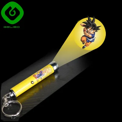 Customized Logo LED Projector Flashlight Keyring Company Advertising Promotion Giveaway Unique Design Key Chains