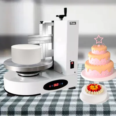 Bakery RM Hot Sell Automatic Fondant Cupcake Oem Birthday Cake Fresh Cream Patisserie Icing Spreading Machine Bread Professional