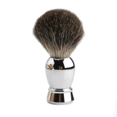 Wet Shaving Metal Handle Brush Beard Brush with Badger Hair