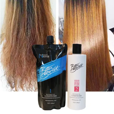 500ml*2 Professional Milk Protein Hair Straightening Treatment Fruit Smell Hair Rebond Repair Cream for Straightening