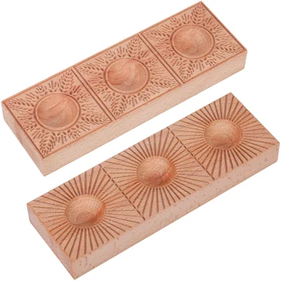 Triple Ravioli Molds Wooden Pasta Ravioli Board Double Sided Sunburst Wheat Pattern Ravioletti Moulds Wood Pasta Raviolini Maker