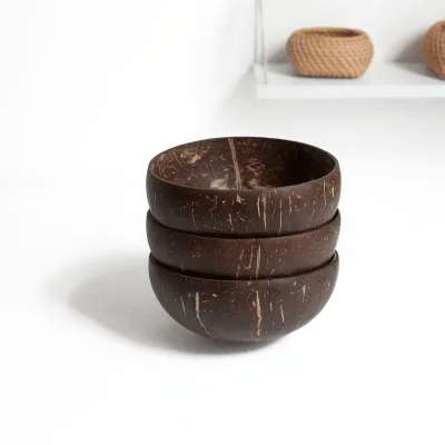 INS Style Pure Natural Coconut Shell Bowl for Yogurt Fruit Bowl Hainan Coconut Shell Salad Bowl