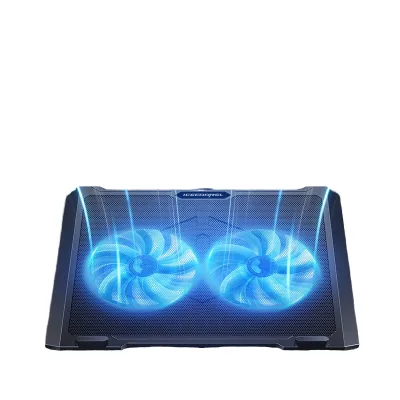 N22 Laptop Cooling Pad Full Coverage Twin Turbo Fan with 7-Speed & Height Adjustable Rapid Cooling Anti-Slip Baffle RGB Light