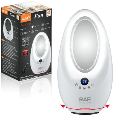 RAF Bladeless Fan 70W Ventilador 3 Speeds 12H Timer Low Noise 45° Rotatable Wide Angle Air Supply Digital Display Remote Control