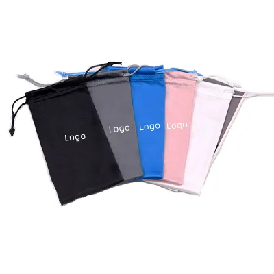 High Quality Custom Print Logo Microfiber Glasses Soft Cloth Bag Fabric Microfiber Packaging Sunglasses Pouch