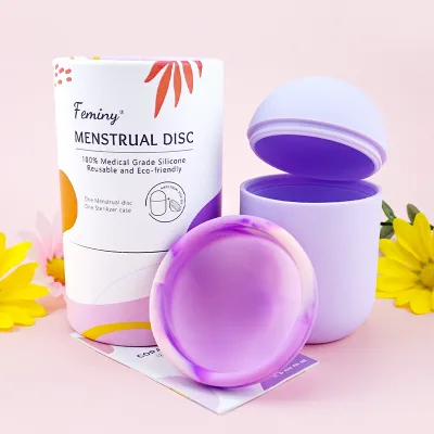 Reusable Soft Medical Grade Silicone Leak-Proof Eco-Friendly BPA-Free Easy Insert Feminine Care Menstrual Disc