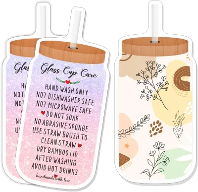 New Products Business Card Tumbler Care Instructions Card Cup Mug Care Instructions Card
