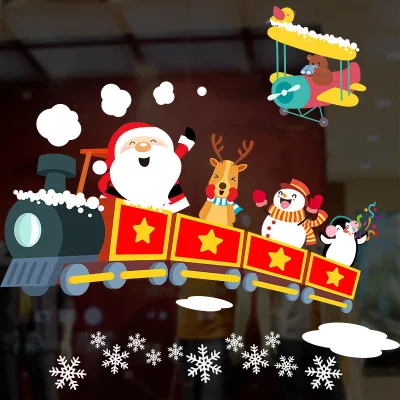 Custom Merry Christmas Window Stickers Static Home Decoration Stickers New Year Decoration Stickers