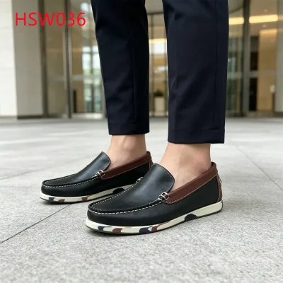 LXG,colorful Rubber Outsole Resort Style Hua Singh Deck Shoes Expert Stitching Quick-off&on Patchwork Color Lazy Shoes HSW036