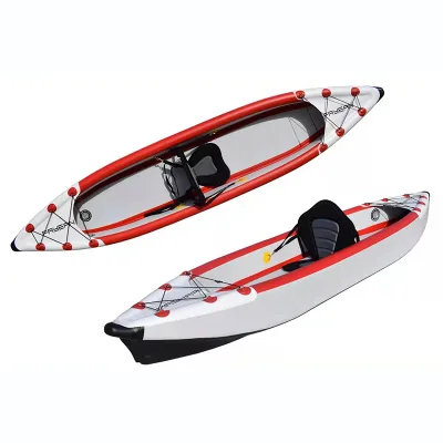 2024 Hot Selling Canoe Kayak Factory New Design 12.8 ft Compact Fishing Boat Inflatable sup with Footrests 11 Accessories
